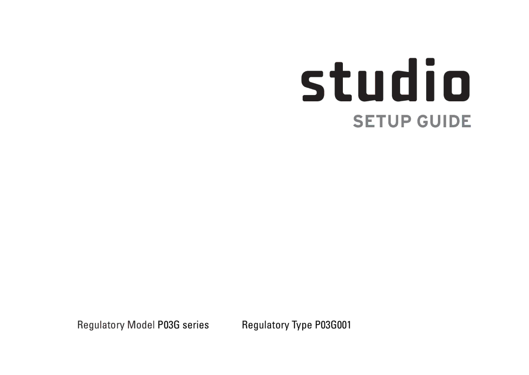 Dell P03G001, 1450, 1457, 1458, 0KWJH0A01 setup guide Setup Guide 